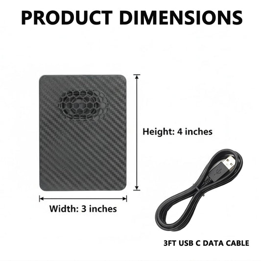 Airaevce JDM Melody Box, Car Startup Sound Box with Carbon Fiber Housin Custom Audio Upload, Automatic Playback Compact Design Personalized Gift for Car Enthusiasts