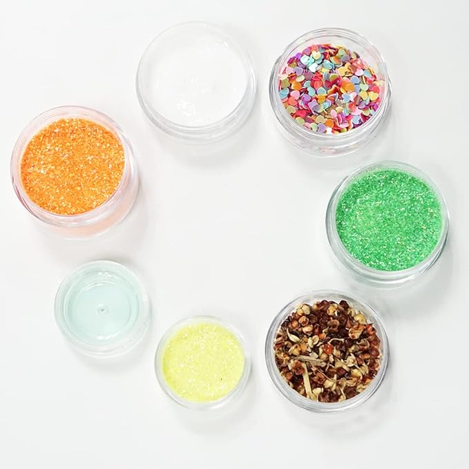 10pcs Small Travel Containers, Pink Sample Containers with Screw Lids, 5 Size 3/5/10/15/20 Gram Sample Jars with 12pcs Labels and 2pcs Mini Disposable Spatula, Makeup Sample Containers BPA Free