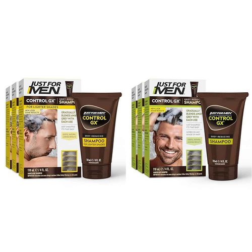 Just for Men Control GX Grey Reducing Shampoo for Lighter Shades of Hair & Control GX Grey Reducing Shampoo, Gradual Hair Color