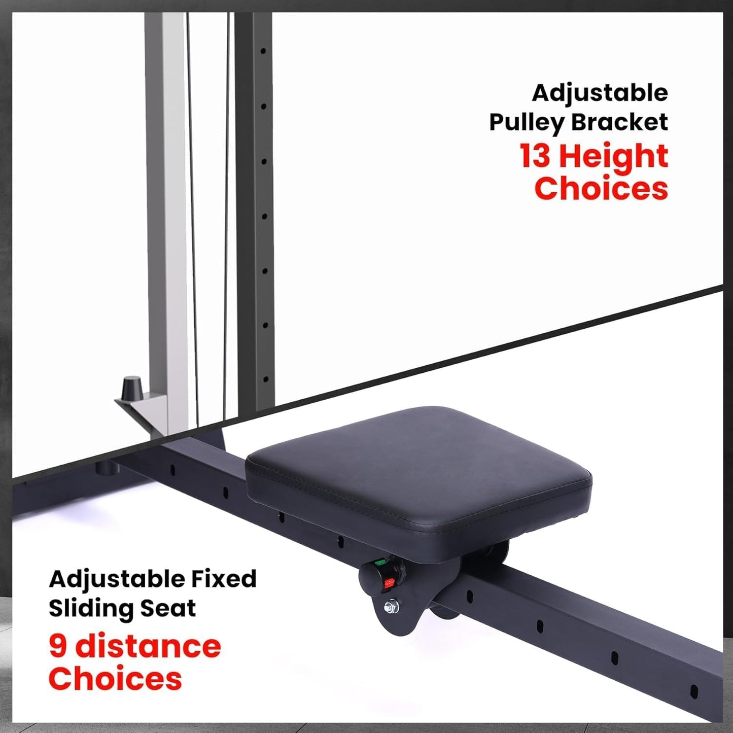 2-in-1 Rowing & Cable Machine for Home Gym, Adjustable LAT Pull Down & Low Row, High/Low Pulley, Multi-Function Compact Fitness Equipment, Full Body Strength & Cardio Training, Durable Carbon Steel