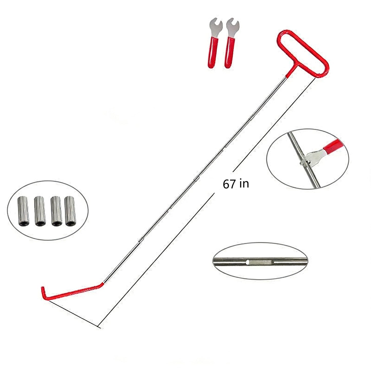 67-inch Long-Range Maintenance and Auxiliary Tools - Multi-Functional Vehicle Maintenance Kit