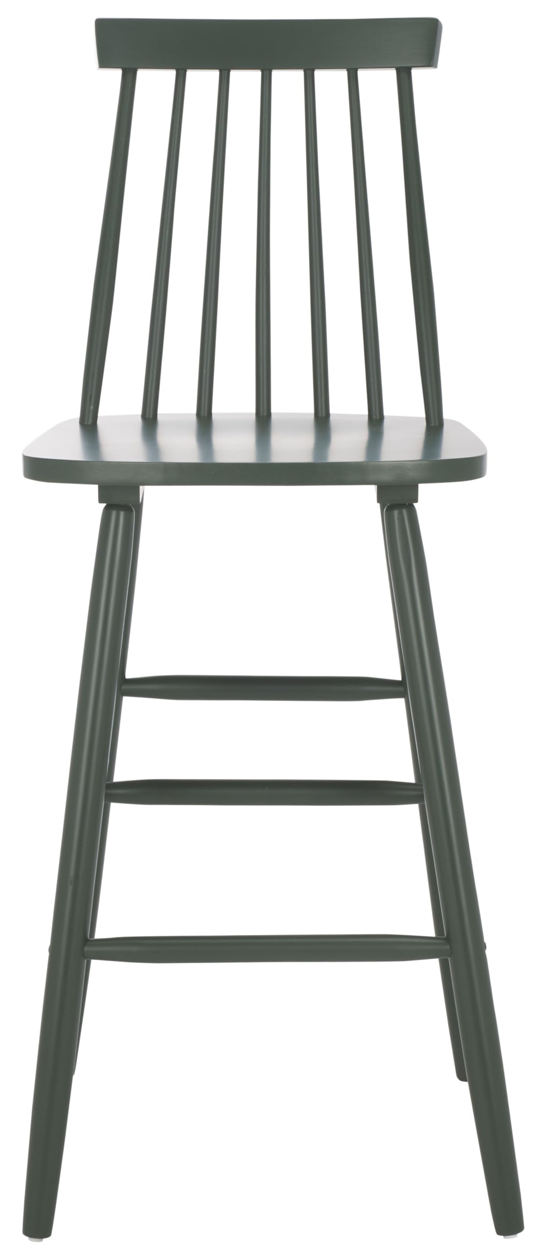 SAFAVIEH Home Collection - Beaufort Garden Green Solid Wood Bar Stool Set of 2, 30-Inch Seat Height, Farmhouse Windsor Spindle Back Design (BST8500G-SET2)