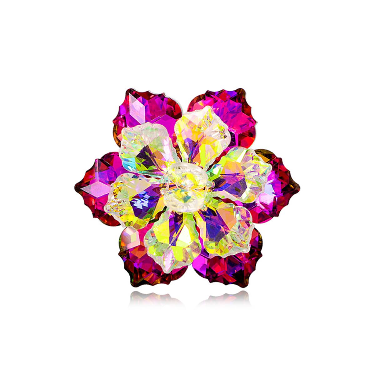 Rhinestone Sunflower Brooch Pin for Women Red Black Purple Large Flower Broochs Snowflake Brooch Marquise Wreath Brooches Jewelry