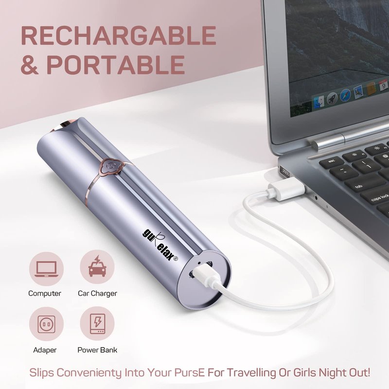 Facial Hair Removal for Women, GURELAX Hair Remover for Face, Painless Hair Removal Device, Face Shavers for Chin Upper Lip -Included 4 x Replacement Heads
