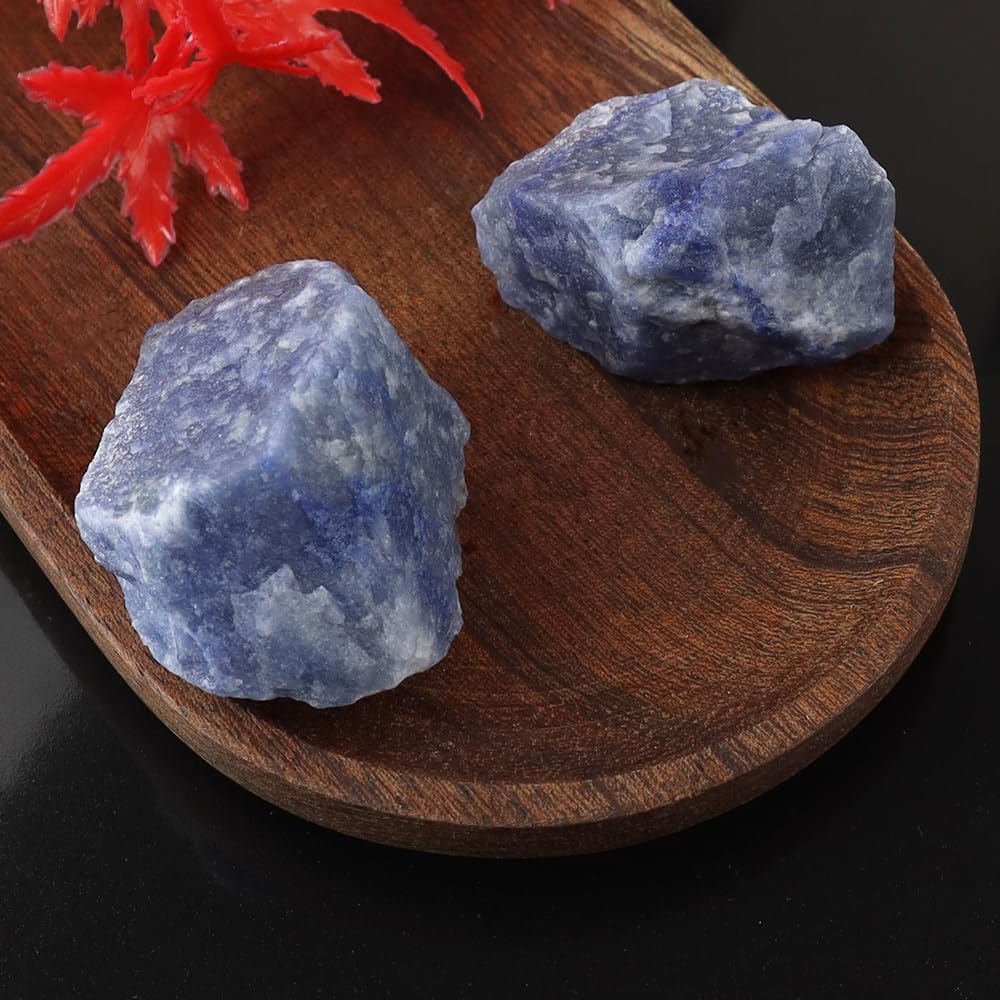2PCS Natural Raw Stone Healing Crystals Bulk Healing Gemstones for Reiki Tumbling Fountain Rocks Meditation Garden Home Decor (Blue Aventurine)