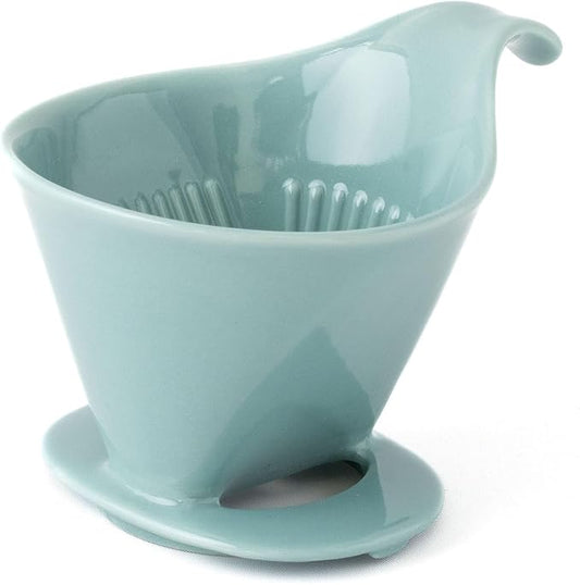 Zero Japan - Bee House Pour Over Coffee Dripper - Lead-Free & Cadmium-Free Ceramic Coffee Maker with Elegant Peek Hole, Drip Cone Brewer Coffee Gifts, Brewing Accessories - Ice Blue, Standard Size