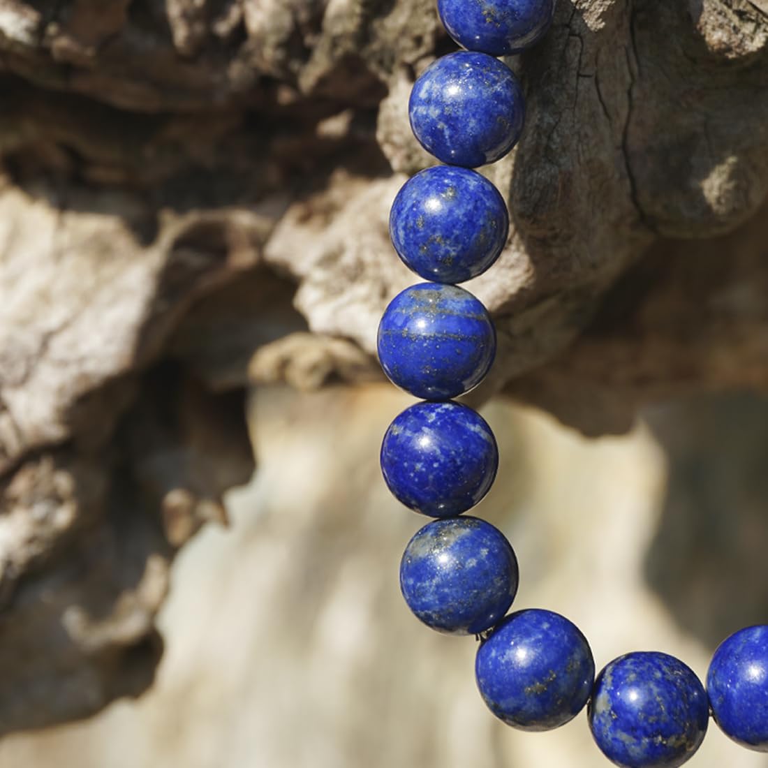 8mm Lapis Lazuli Bracelet | Natural Royal Blue Throat & Third Eye Chakra Crystal Gemstone Beads - Handmade Meditation Protection Jewelry | Beading Tool Kit - Fits for 6.5-7.5" Medium Wrist
