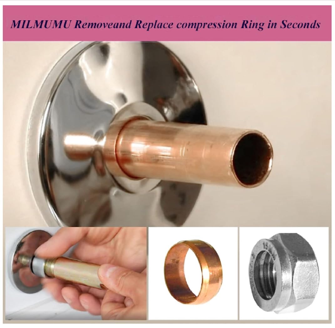 Compression Sleeve Puller Remove Tool Nut & Ferrule of Pipe 03943 - Sleeve Remover for 1/2-Inch Compression Fittings Only - Plumbing Tools Compression Ring Removal Tool Corroded & Frozen Supply Stops