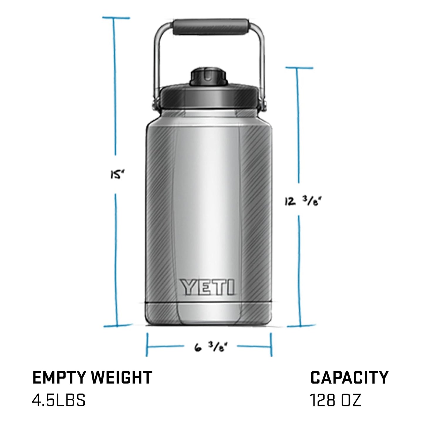 YETI Rambler Gallon Jug, Vacuum Insulated, Stainless Steel with MagCap, Tropical Pink
