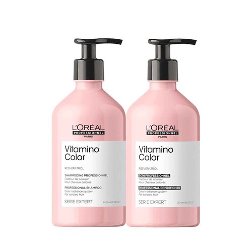 L'Oréal Professionnel Paris Vitamino Color Shampoo & Conditioner Set - Protects & Preserves Hair Color, Prevents Damage, Adds Vibrancy & Enhances Shine