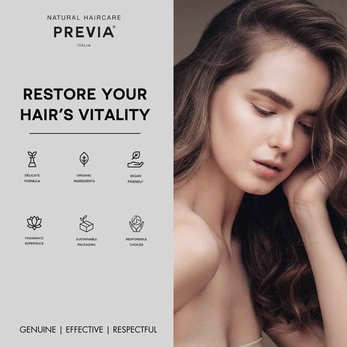 PREVIA Dry Dandruff Cleansing Shampoo | Extra Life - The Virtuous Scalp Ritual | Natural Treatment with Organic Plant Extracts | Certified Vegan, Cruelty-Free & Dermatologically Tested | 32.1 oz