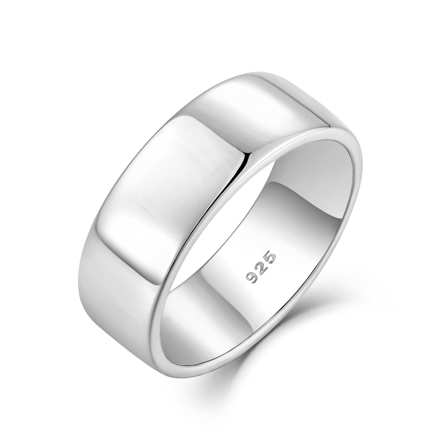 STARCHENIE Solid 925 Sterling Silver 7mm Wedding Band Ring, Comfort Fit High Polish, for Men and Women (Size 10)
