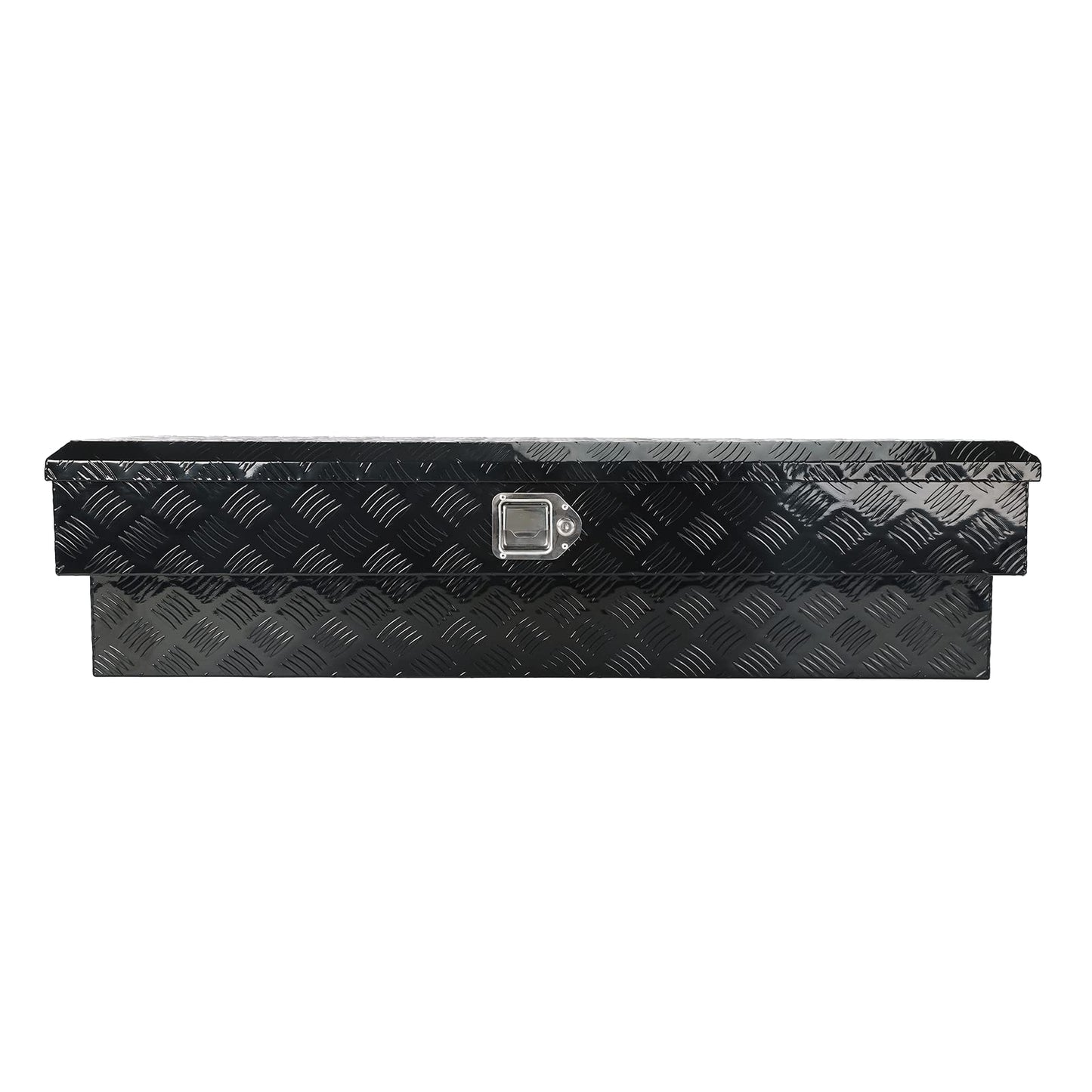 Minseter Black Aluminum 48 Inch Side Mount Tool Box, Side Truck Box with Paddle Latch