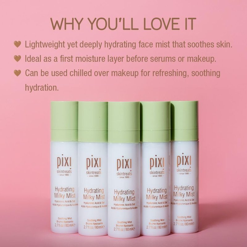 Pixi Beauty Milky Mist 2.70 Fl Oz | Hydrating Moisturizer for Dry Skin | Infused with Hyaluronic Acid