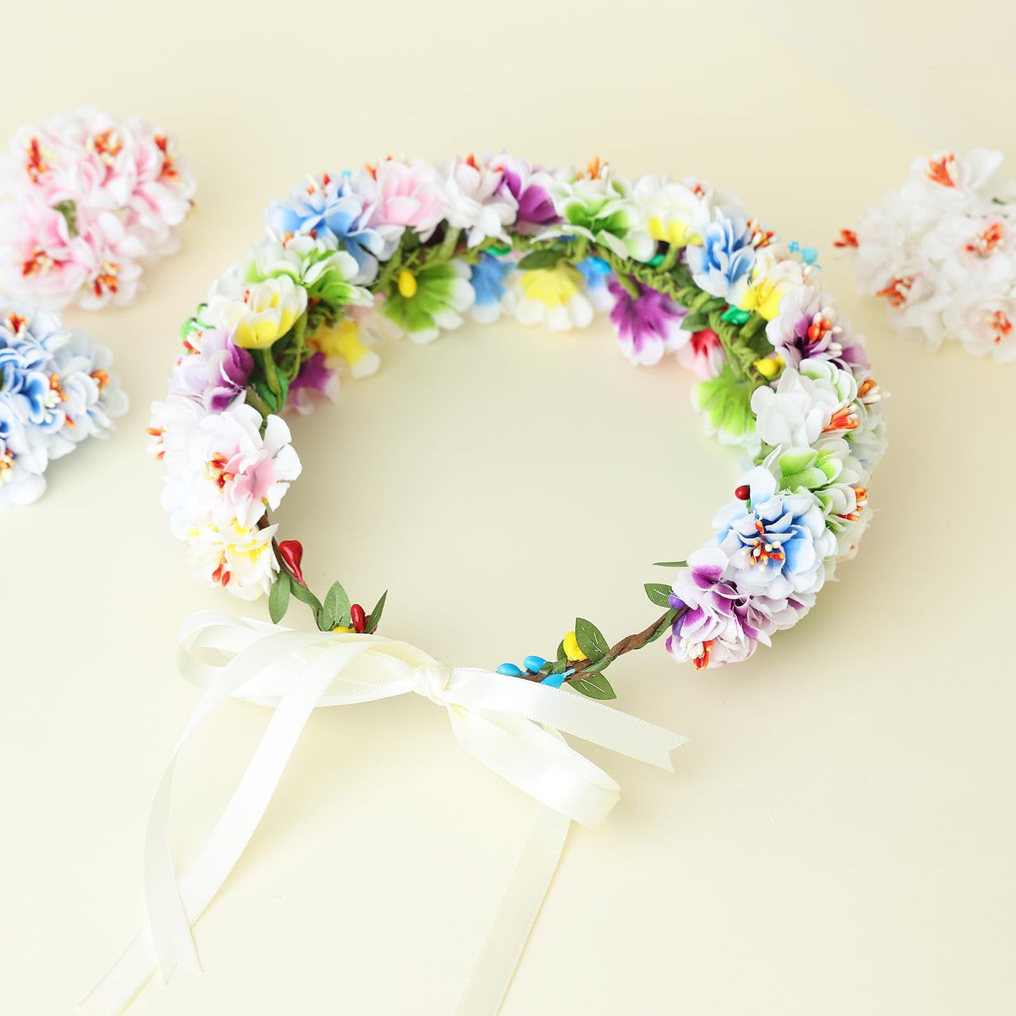 Flagogoo 22 Sets DIY Flower Crown Kit - Flower Making Kit- Handmade Your Own Flower Crowns for Women Hair Accessories Headband Making Kit for Girls - Wedding Birthday Party Festival Decor