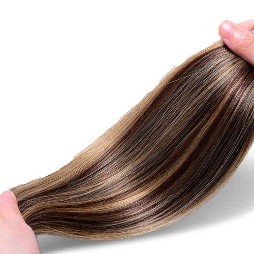 Habiliana Bundles Human Hair 26 28 30 Inch Straight Wave P4/27 Human Hair Bundles 11A Unprocessed Brazilian Virgin Quick Weave Hair Extensions for Black Women