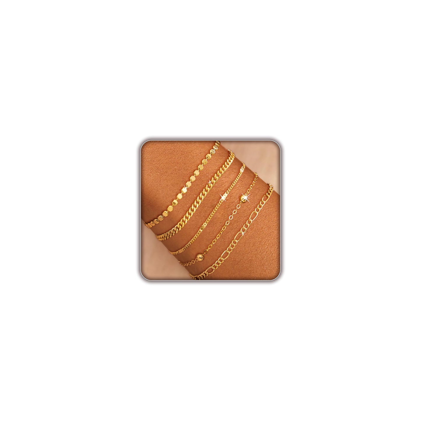 Gold Bracelets for Women, Dainty 14K Gold Plated Bracelet Stack for Women Trendy CZ Tennis Paperclip Cuban Chain Stackable Adjustable Waterproof Link Bracelet Jewelry Set Fashion Accessories Gifts