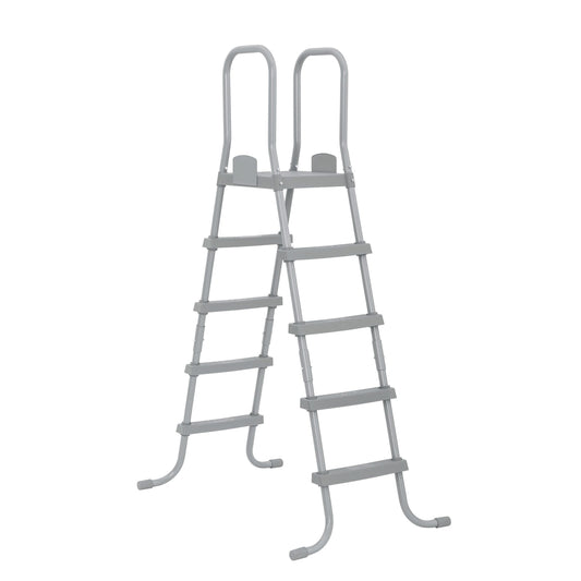 Bestway Flowclear 52 Inch Versatile Metal A Frame Above Ground Swimming Pool Ladder with Heavy Duty Plastic Double Sided Steps