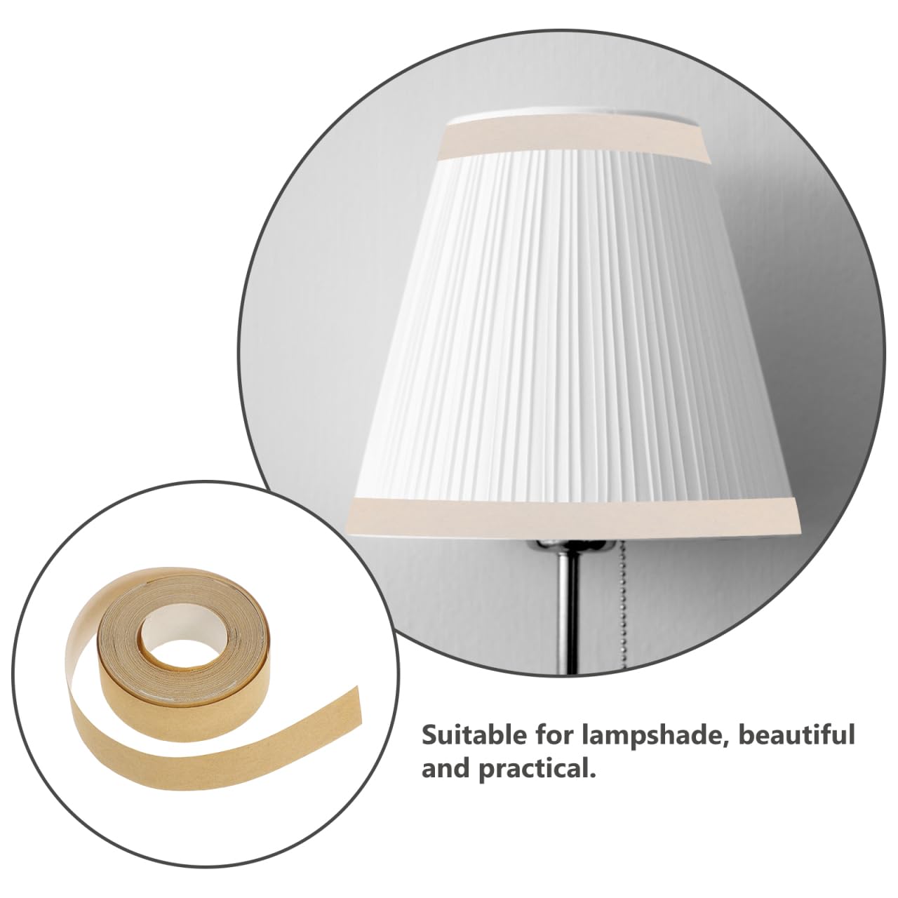VICASKY Self Adhesive Lampshade Edge Banding Tape 5 Rolls 197 Inch Fabric Cloth Repair Tape for Lampshade Parts Furniture Wrapping Crafts DIY Home Decor