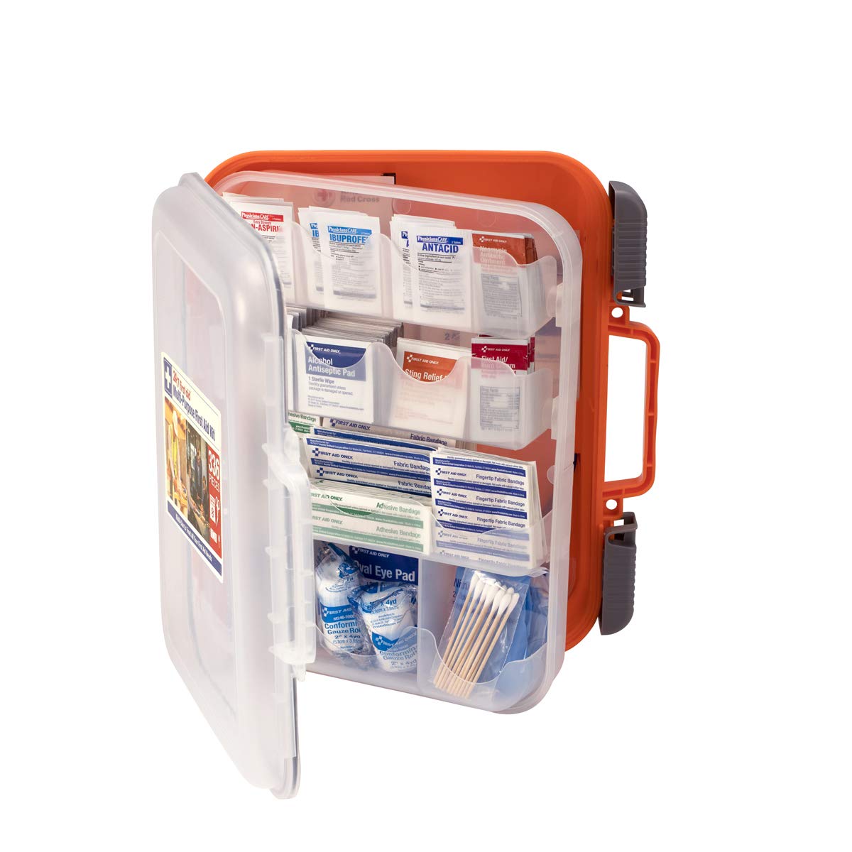 24/7 First Aid OSHA Compliant First aid Kit, All-Purpose 100-Person Emergency First Aid Kit for Business, Home, and Car in Plastic Case with Easy-Slide Latches, 336 Pieces