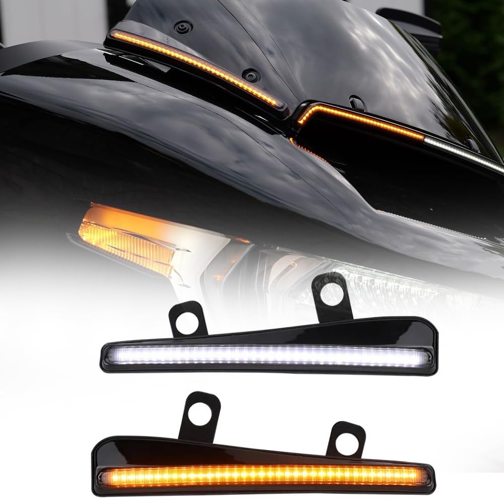 Amber turn signal light Tracer Side fairings Windshield LED Lamp For Touring 2024-2026 ,CVO Road Glide ST FLTRXSTSE ,Road Glide FLTRX ,CVO Road Glide FLTRXSE Motorcycle Amber Turn Signal Lights
