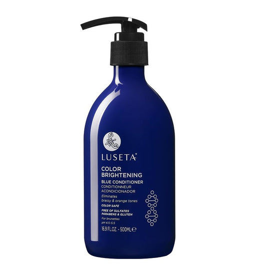 Luseta Blue Conditioner for Brassy and Cool-toned Brunette Color, Color Depositing and Brightening for Treated Hair 16.9oz