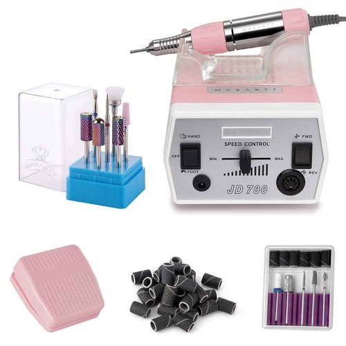 Makartt Geneviere Electric Nail Drill Machine with Tungsten Carbide Nail Drill Bits 7Pcs Bundle