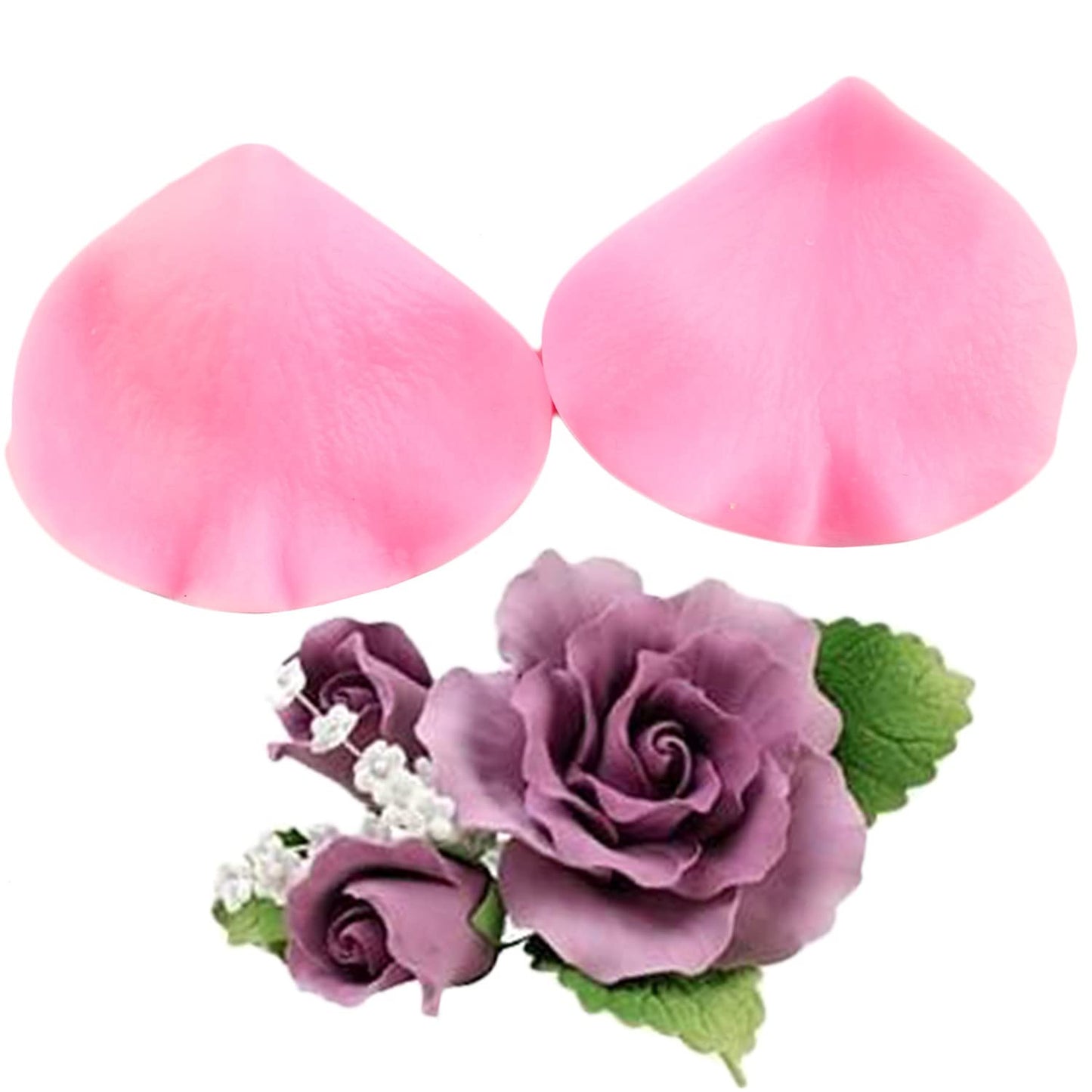 ZiXiang Gumpaste Flower Silicone Veining Mold Rose Veined Fondant Molds Gum Paste Peony Flower Mold Plumeria Daisy Orchid Molds For Sugar Craft Cake Decorating Candy Polymer Clay Set Of 6