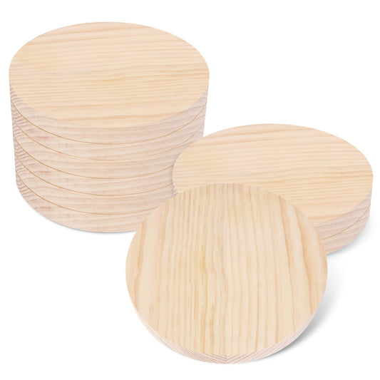 9 PCS 8 Inch Wooden Discs Circles, Unfinished Wood Coasters, Natural Wood Slices, Round Wooden Plaques for DIY Crafts, Home Decoration,Door Hangers, Wood Engraving, Wood Engraving, by GNIEMCKIN.