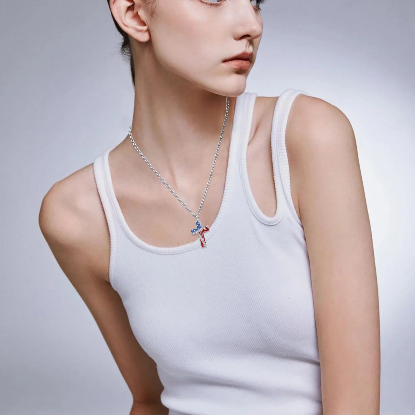YEESIA Cross Necklace for Women Men 925 Sterling Silver Orthodox Jesus Crucifix Pendant Necklace with Abalone Cross Jewelry Gift for Women Men