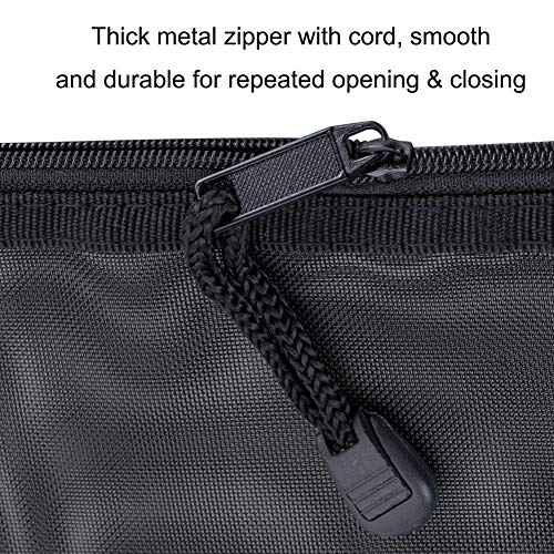 HRX Package Nylon Mesh Cosmetic Zipper Bags, 6PCS Black Makeup Pouches Travel Organizer Case for Purse Diaper Bag (A5 x 3pcs, A6 x 3pcs)