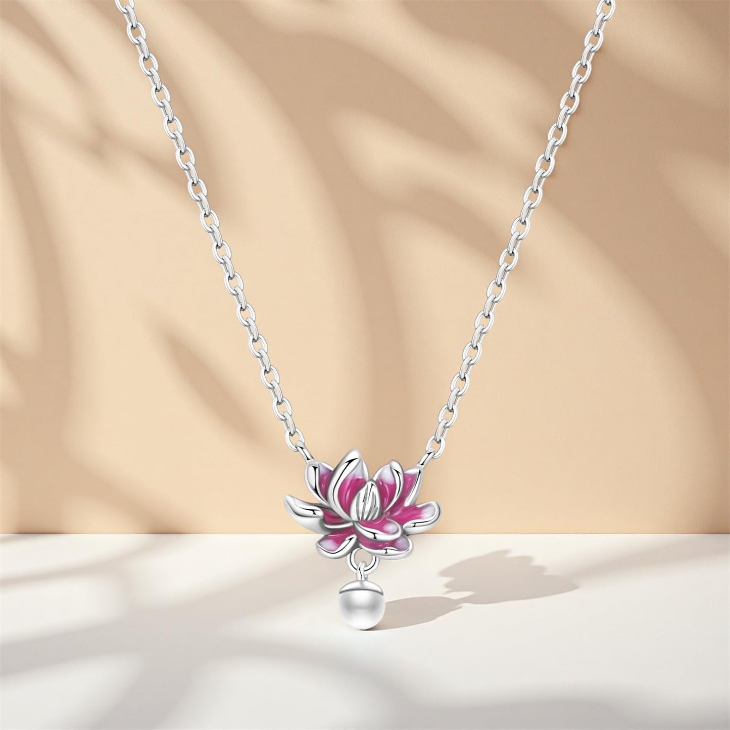 MISEFF 925 Sterling Silver Fashion Pendant Necklace for Women，Fashion Jewelry, 18K Gold Plated， Advanced Retro Series Link Chains ，Basic Multifunctional Accessories Suitable for Multiple Occasions and Daily Wear (lotus)