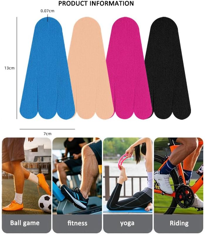 Precut Kinesiology Tape, Waterproof Breathable Foot Plantar Fasciitis Pain Relief Athletic Tapes, Hypoallergenic Elastic Sports Joints Muscle Tape for Feet Arch Heel Ankle Carpal Tunnel (20 PCS)