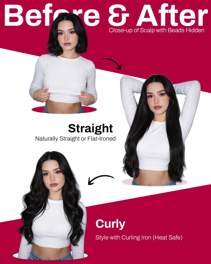 Moresoo Micro Link Hair Extensions Human Hair Dark Burgundy Micro Loop Hair Extensions Human Hair 18 inch Add Length Micro Extensions Human Hair for Women 50g