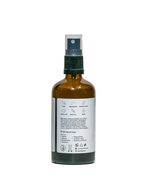 ZAIN1 Natural Hair growth set of shampoo, conditioner and hair serum with Snail Mucin, Biotin, Niacinamide, castor oil, caffeine, jojoba oil, vitamin e, Chamomile, rosemary, Hyaluronic acid.