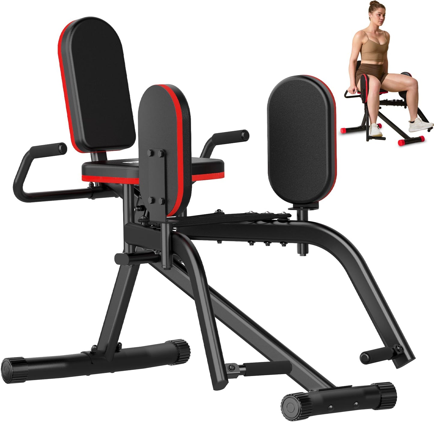 ERGOLIFE Hip Abductor Machine for Home Gym, Adjustable 6 Levels Resistance Inner Thigh Exercise Equipment, Glute Training Machine for Women/Sedentary/Postpartum Recovery