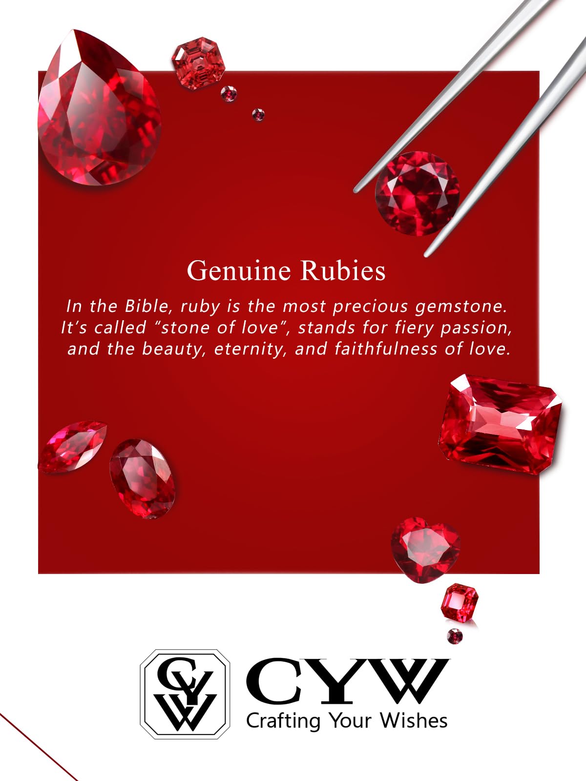 CYW 1 Carat Red Ruby Small Round Necklace for Women 925 Sterling Silver Solitaire Pendant Necklace