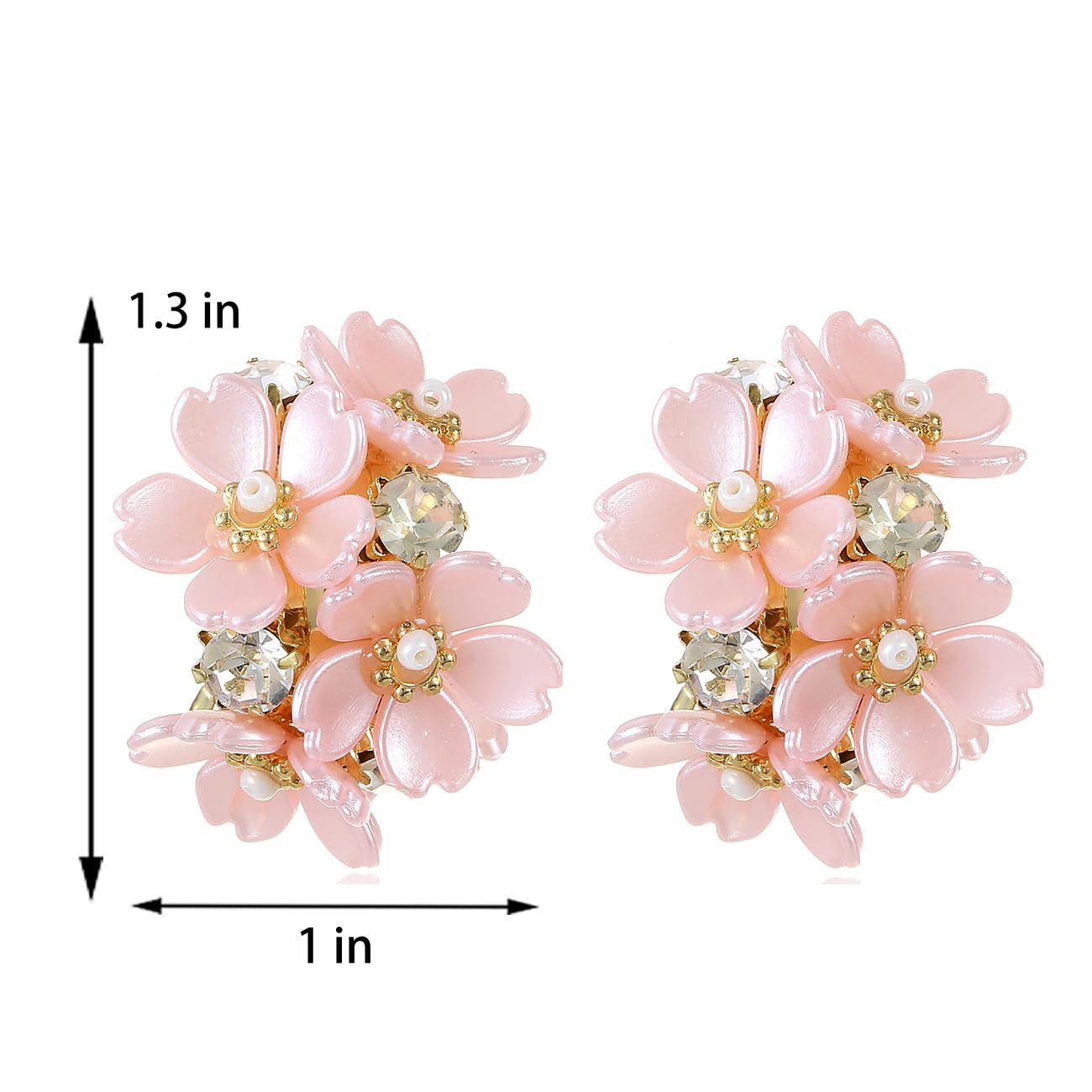 Xalroco Lightweight Flower Earrings for Women, Pink Floral Earrings Hoop Light Pink Jewelry (Pink Flower)