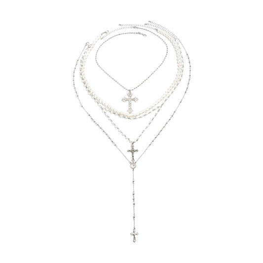 925 Sterling Silver Lariet Necklace, 14K Yellow Gold Long Y Necklace with Zircon Geometric Long Pendant Necklace for Women, Vintage Charm Silver Lariat Jewelry Accessories (H - Lariat Necklace)