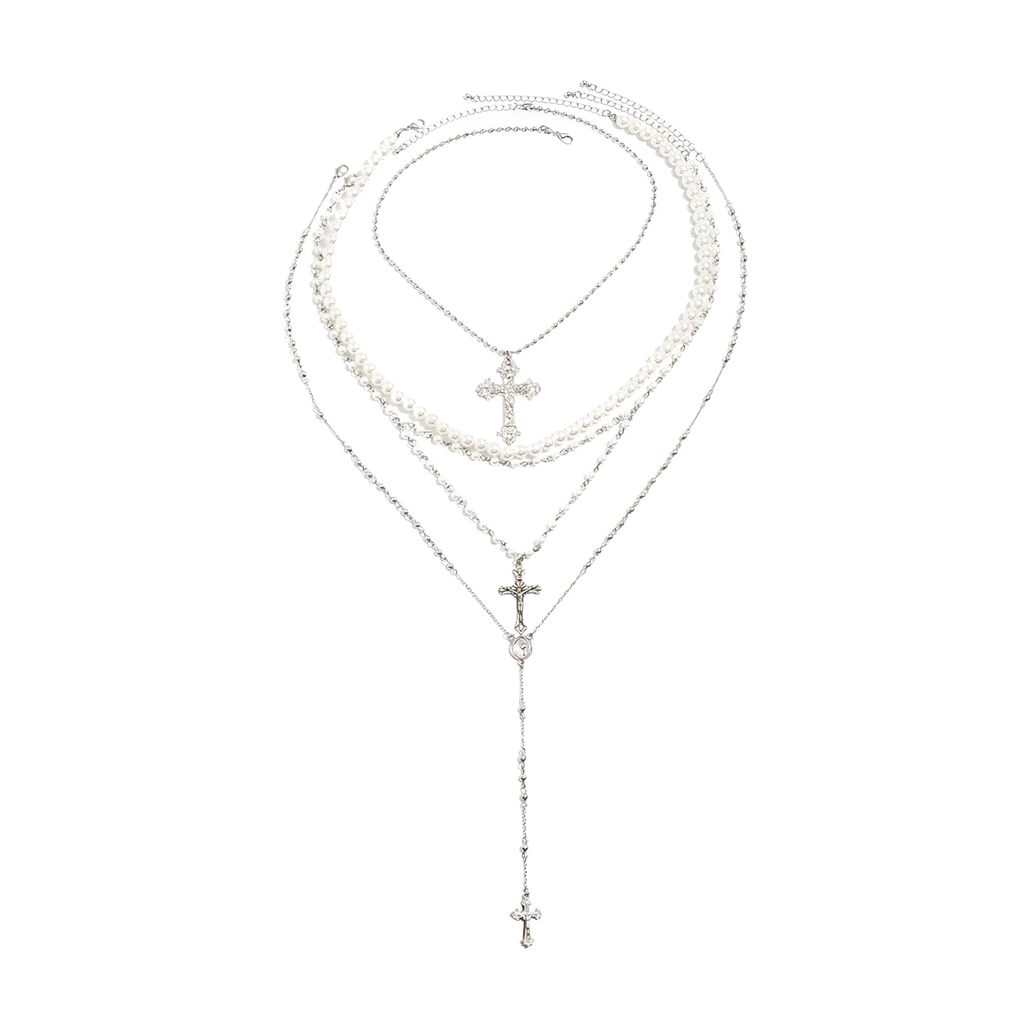 925 Sterling Silver Lariet Necklace, 14K Yellow Gold Long Y Necklace with Zircon Geometric Long Pendant Necklace for Women, Vintage Charm Silver Lariat Jewelry Accessories (H - Lariat Necklace)