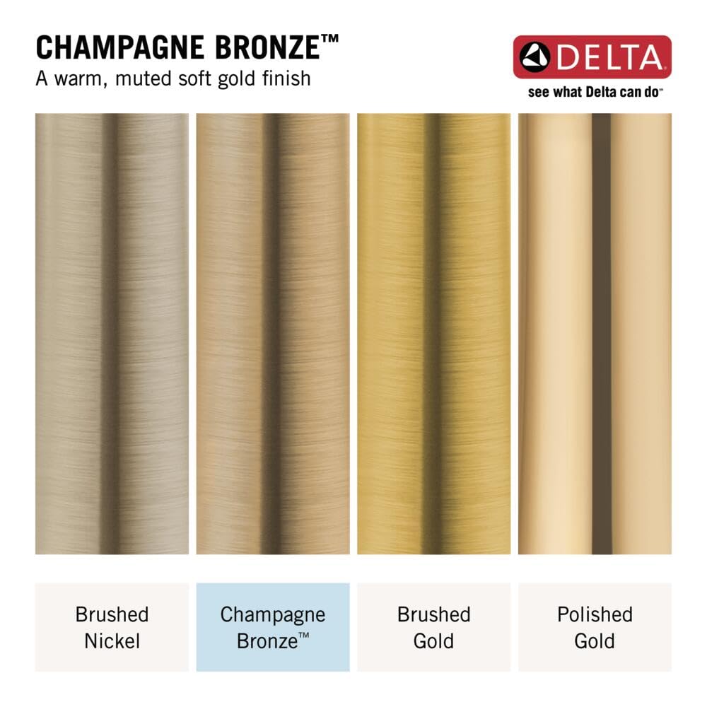 Delta Renaldi Brushed Gold Kitchen Faucet with Pull Down Sprayer, Bridge 3 Hole Modern Kitchen Sink Faucet, Two-Handle, Lumicoat Champagne Bronze 2384L-CZ-PR-DST