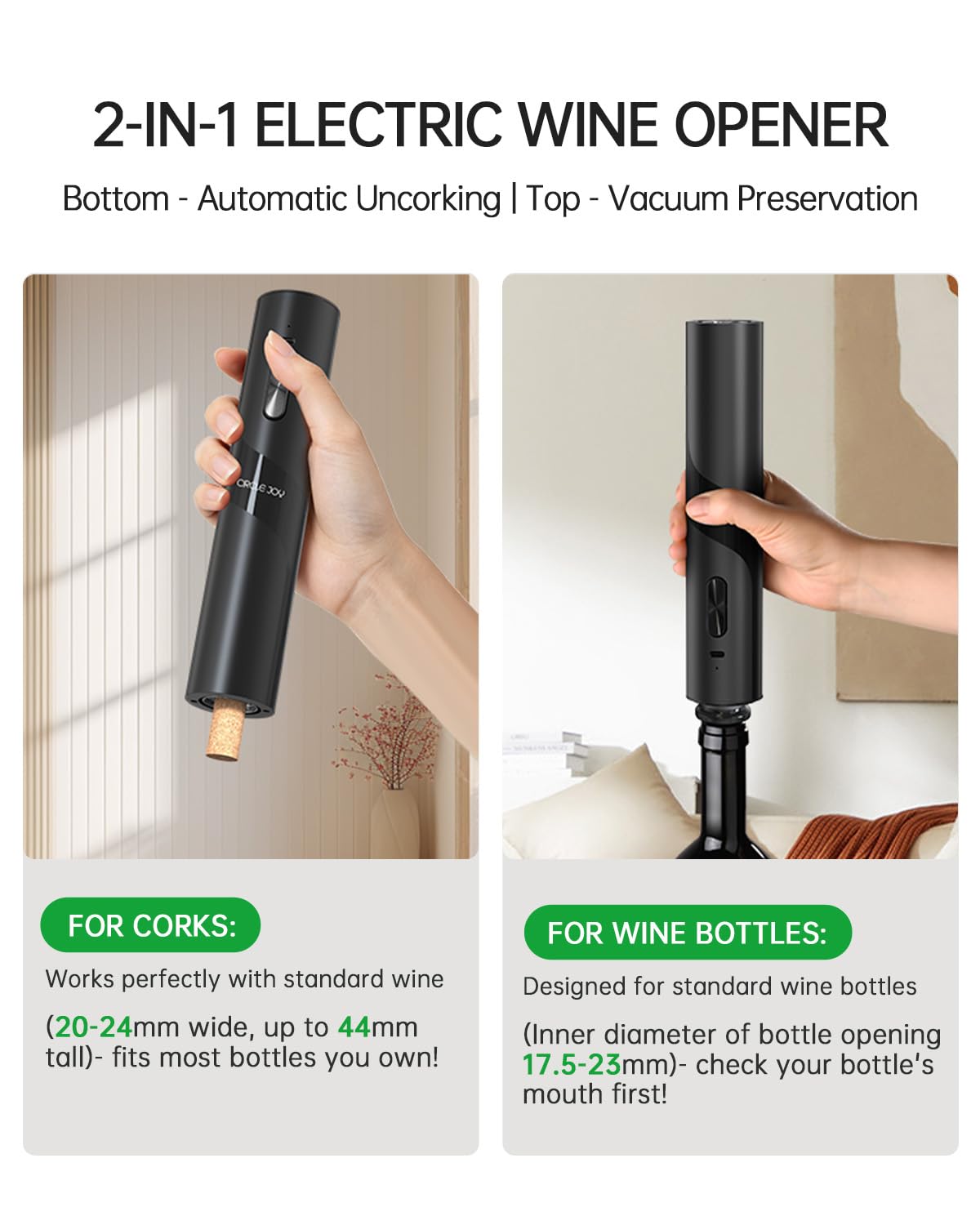 CIRCLE JOY Rechargeable Wine Opener Electric Wine Bottle Opener 7-in-1 Wine Gift Set with Electric Vacuum Pump, Charging Station, Foil Cutter, Wine Aerator Pourer and 2 Wine Stoppers