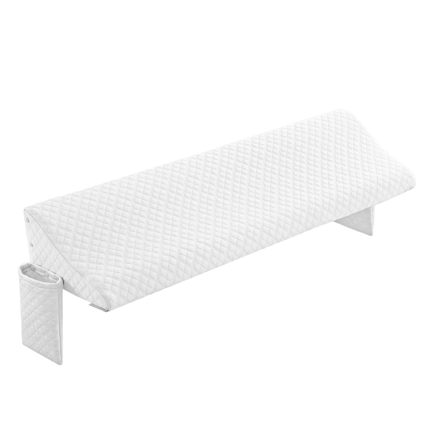 Aeropostale Foam-Filled Bed Wedge Pillow for Twin Beds – Dorm, Kids & Teen Rooms – Headboard Gap Filler with Side Pocket for Bedside Essentials, White
