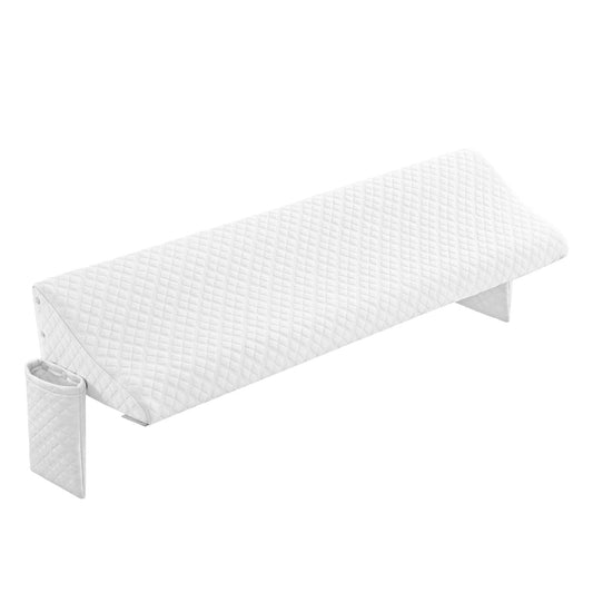 Aeropostale Foam-Filled Bed Wedge Pillow for Twin Beds – Dorm, Kids & Teen Rooms – Headboard Gap Filler with Side Pocket for Bedside Essentials, White