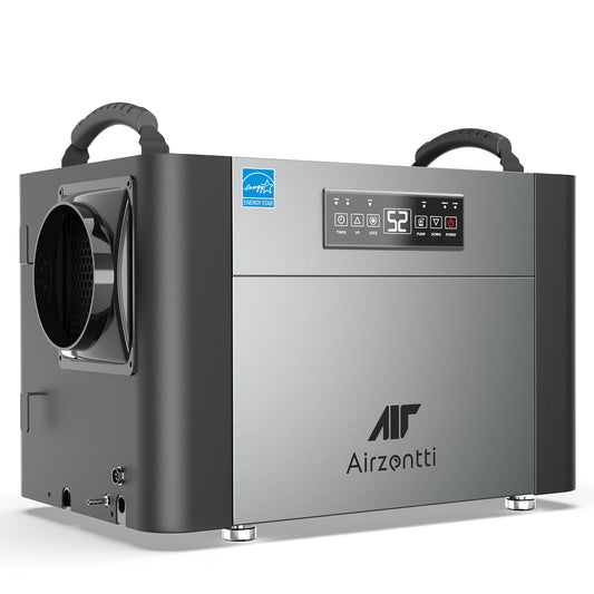 Airzentti 155 Pints Commercial Dehumidifier for Basement with Pump and Drain Hose, Large Space Dehumidifier for Crawl Space, Attic, Garage, Home, Industrial, Water Damage, Auto Defrost, Energy Star