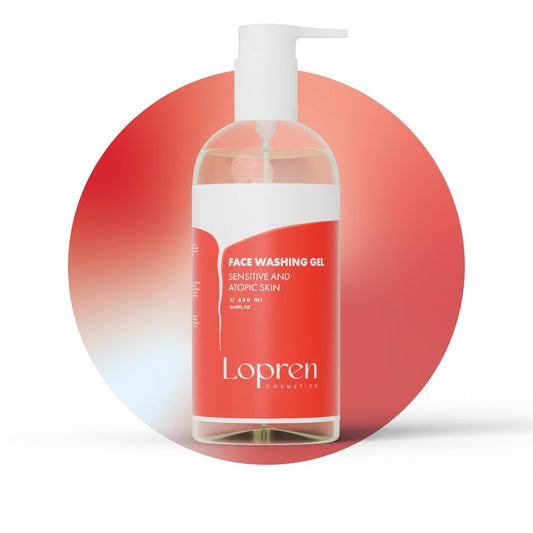 Lopren Facial Cleansing Gel for Sensitive Skin, Chamomile & Aloe-Based Hydrating Face Wash, Gentle Non-Irritating Cleanser with Plant Proteins, Fragrance-Free, 13.5 Fl Oz