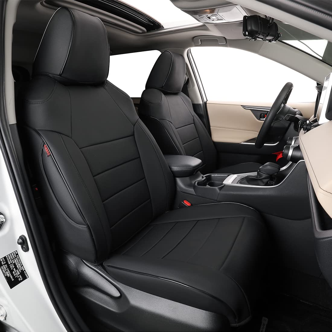 EKR Corolla Seat Cover Custom Fit for Toyota Corolla 2023 2024 2025 2026 LE, Leather Car Seat Cover Full Set-Faux Leather (Black)