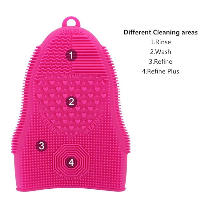 ScivoKaval Makeup Brush Cleaner Mat Mitt Glove Silicone Cosmetic Cleaning Scrubber Tool for Face Brushes and Eye Brush Washing Pad Black