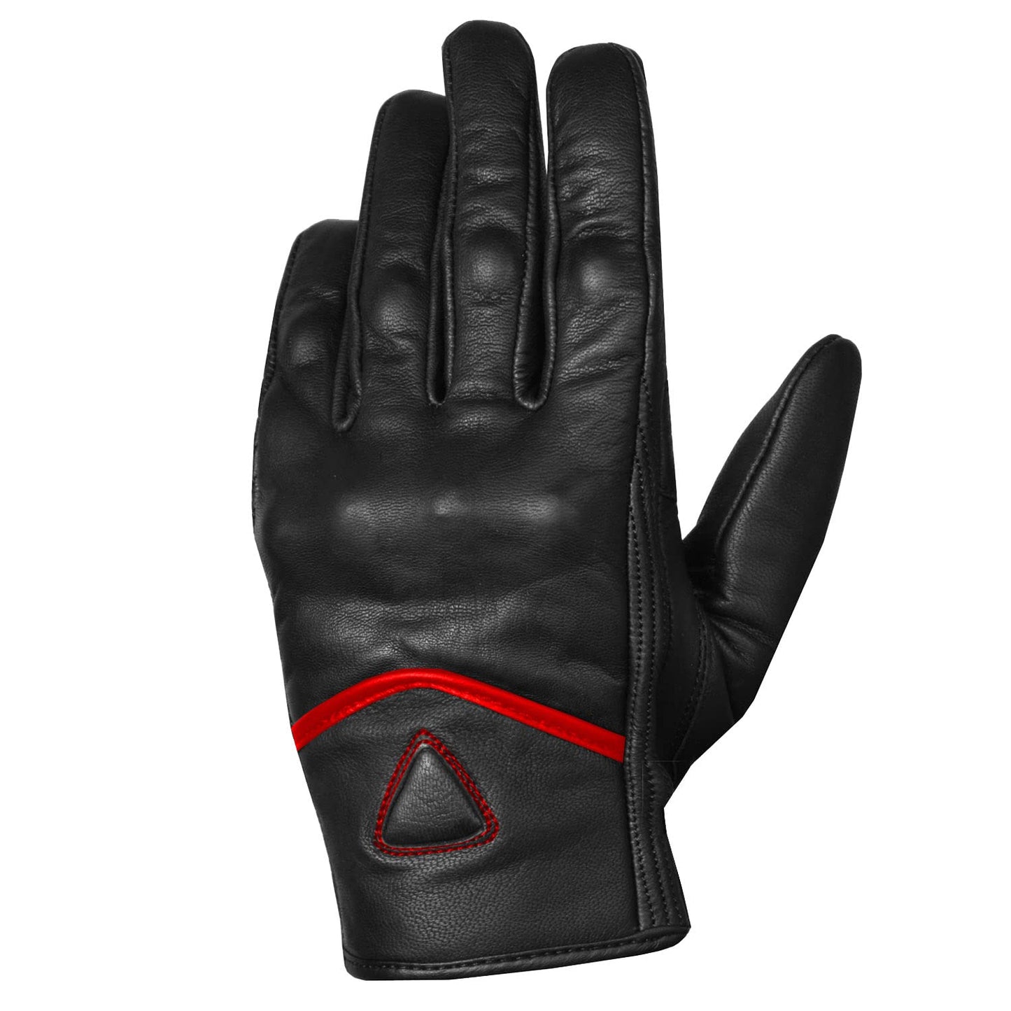Jackets 4 Bikes Motorcycle Gloves - Premium Leather for Men, Touchscreen, Non-Slip, Motorbike Cruiser Street Biker Protector BlackRed XXL