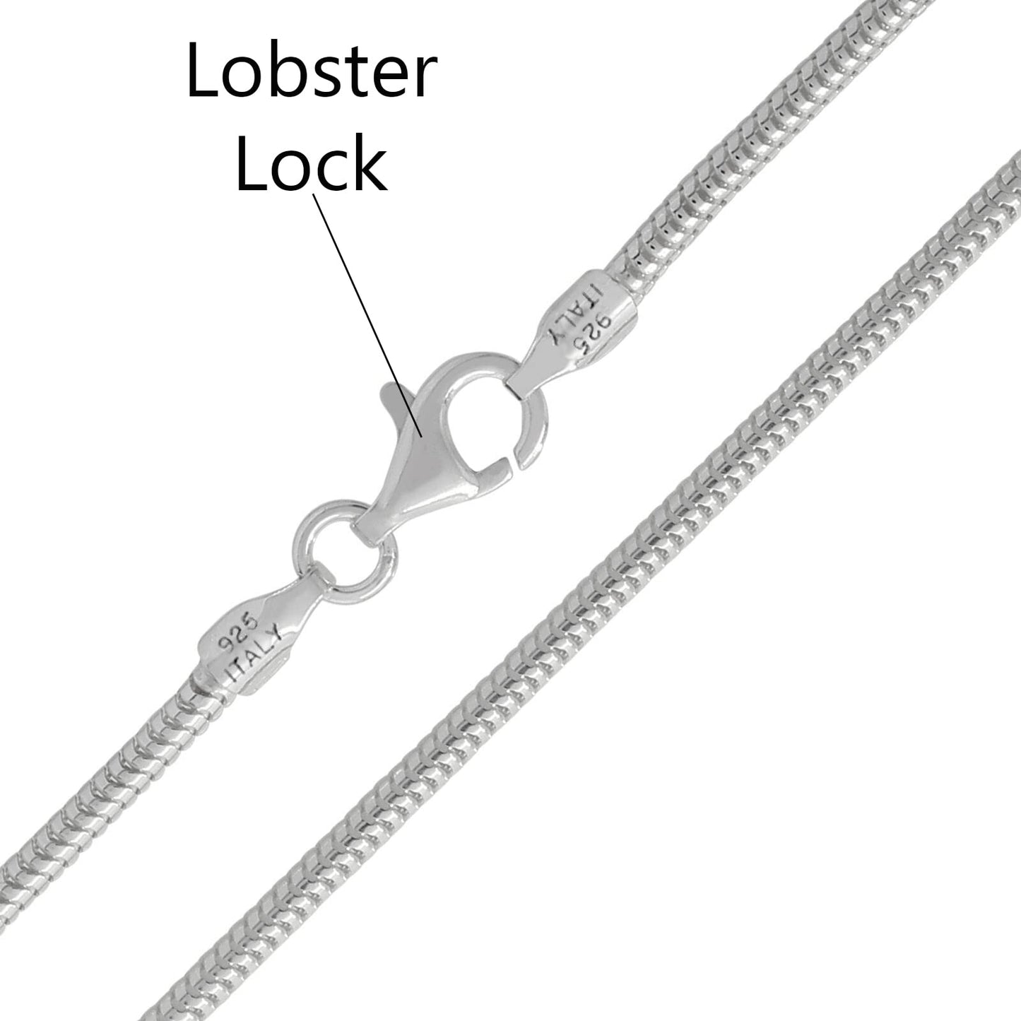 Savlano 925 Sterling Silver Solid Italian Round Diamond Cut Flexible Snake Chain Bracelet With Gift Box For Women & Men - Made in Italy (8, 3.5mm)